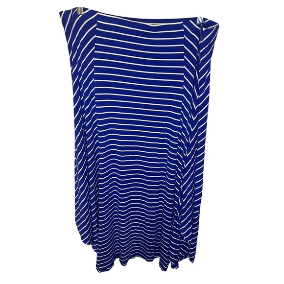 Chicos 4 Blue White Stripe Knit Tunic Drawstring Side Top & Skirt Casual Womens - Picture 2 of 10